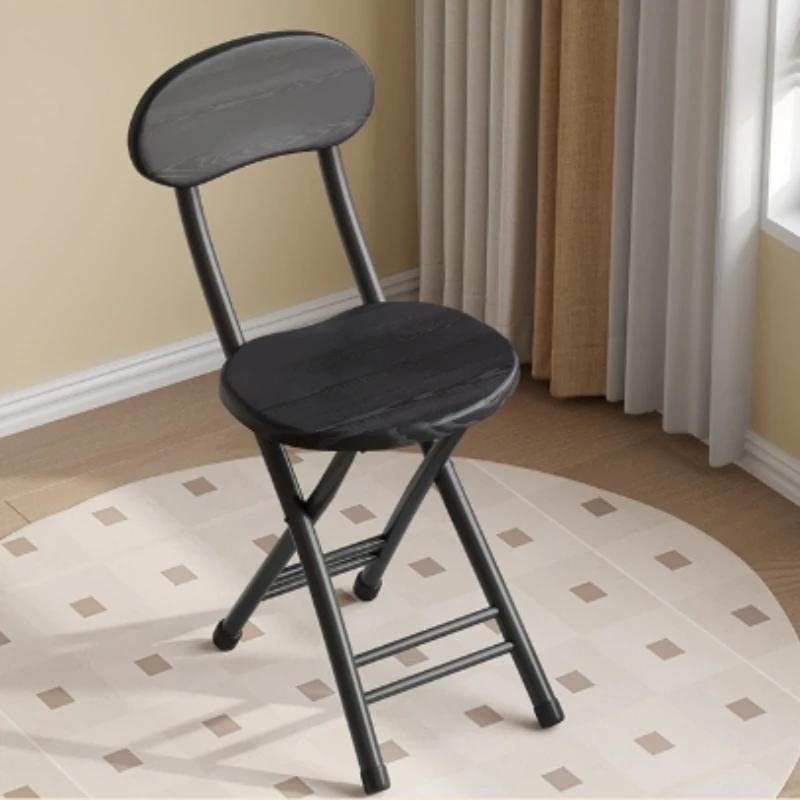 Classic Style Folding Chair with Oval Seat Portable, No Assembly Needed, Durable Metal Frame Hardwood Construction for Home