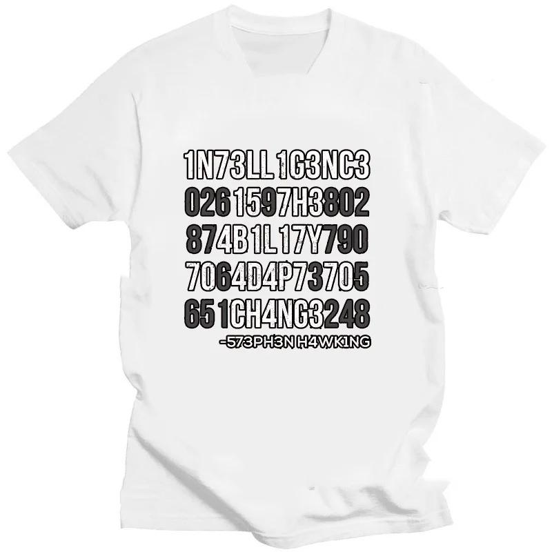 Creative Unisex TShirts Funny Geek Tops Intelligence Is The Ability To Adapt To Change Letters Print Tee Unisex T Shirt 42327