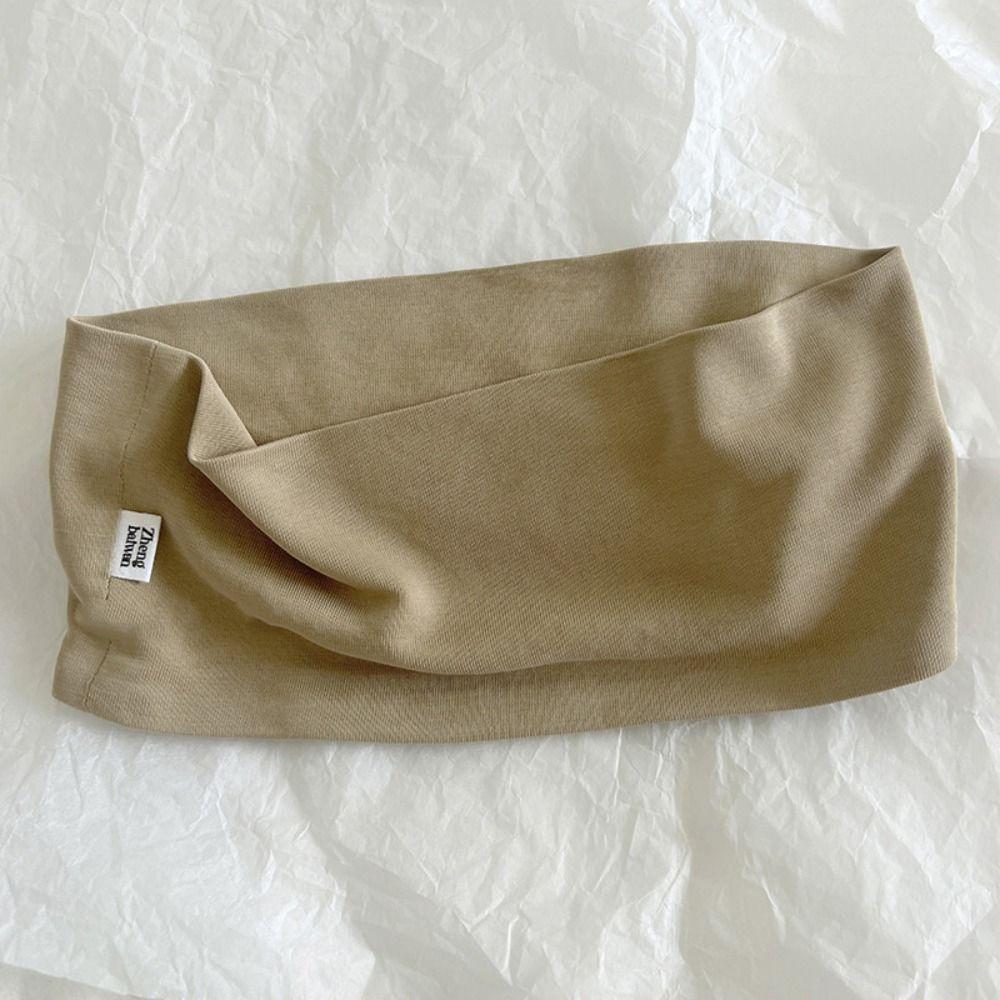 Soft Wide Knitted Headband Sweat Absorbing Sports Hairband Cotton Elastic Headband  Daily