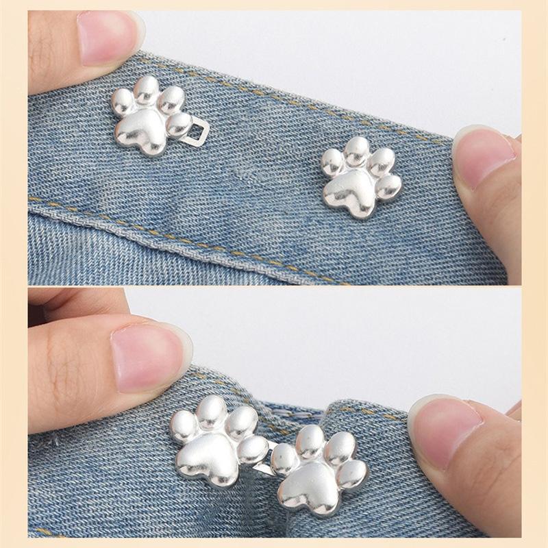 Cute Cat Claw Tighten Waist Buckle Metal Brooches Pins Clip Adjustable Snap Button Jeans Buttons Detachable Clothing Accessories