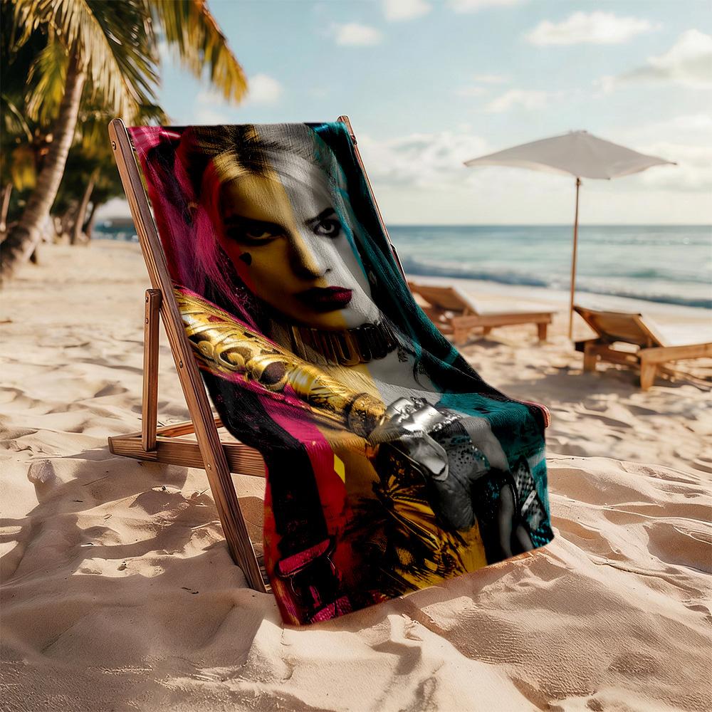 Bad Luck Joker Theme Beach Towel Soft Durable Quick-Dry Comfortable Lightweight Suitable for Sports, Travel, Swimming, Yoga, Bathroom, Beach, And Pool