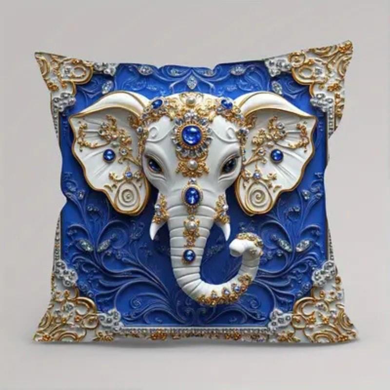 Наволочка с принтом слона приятная для кожи с набивным рисунком чехол для диванной подушки декор для гостиной дома 4545cm 645₽