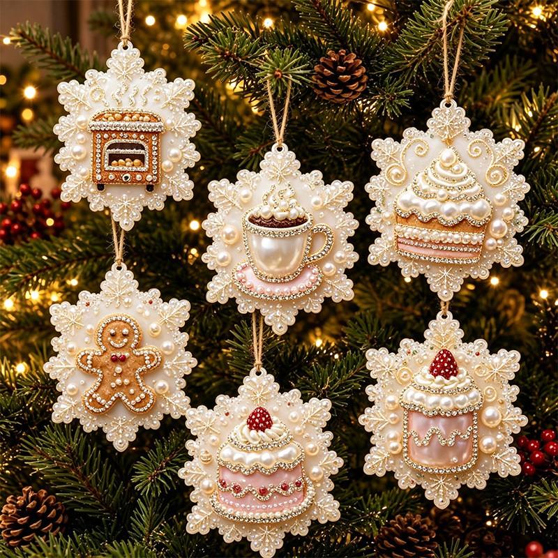 DIY Christmas Pearl Painting Kit Rope Tag Ornament Xmas Tree Decor
