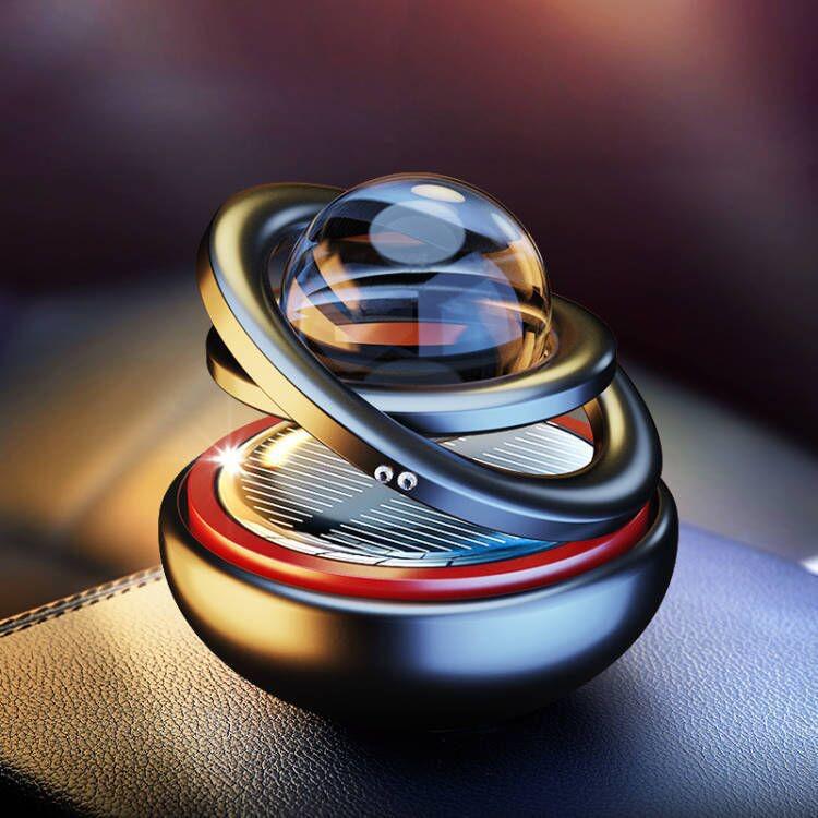 Interstellar Rotating Solar Car Air Freshener - Safe, Fragrant Ornament for Your Journey