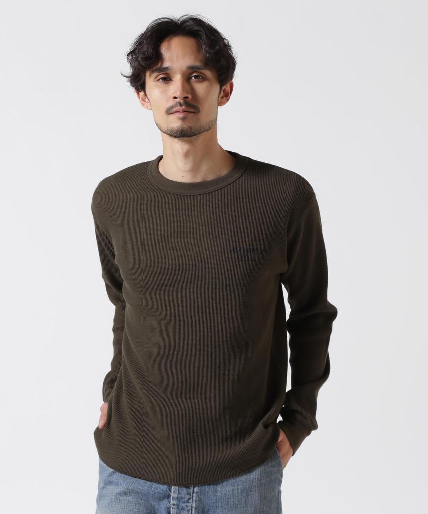 AVIREX MINI WAFFLE T-SHIRT men's XL 310 olive 783-5130015