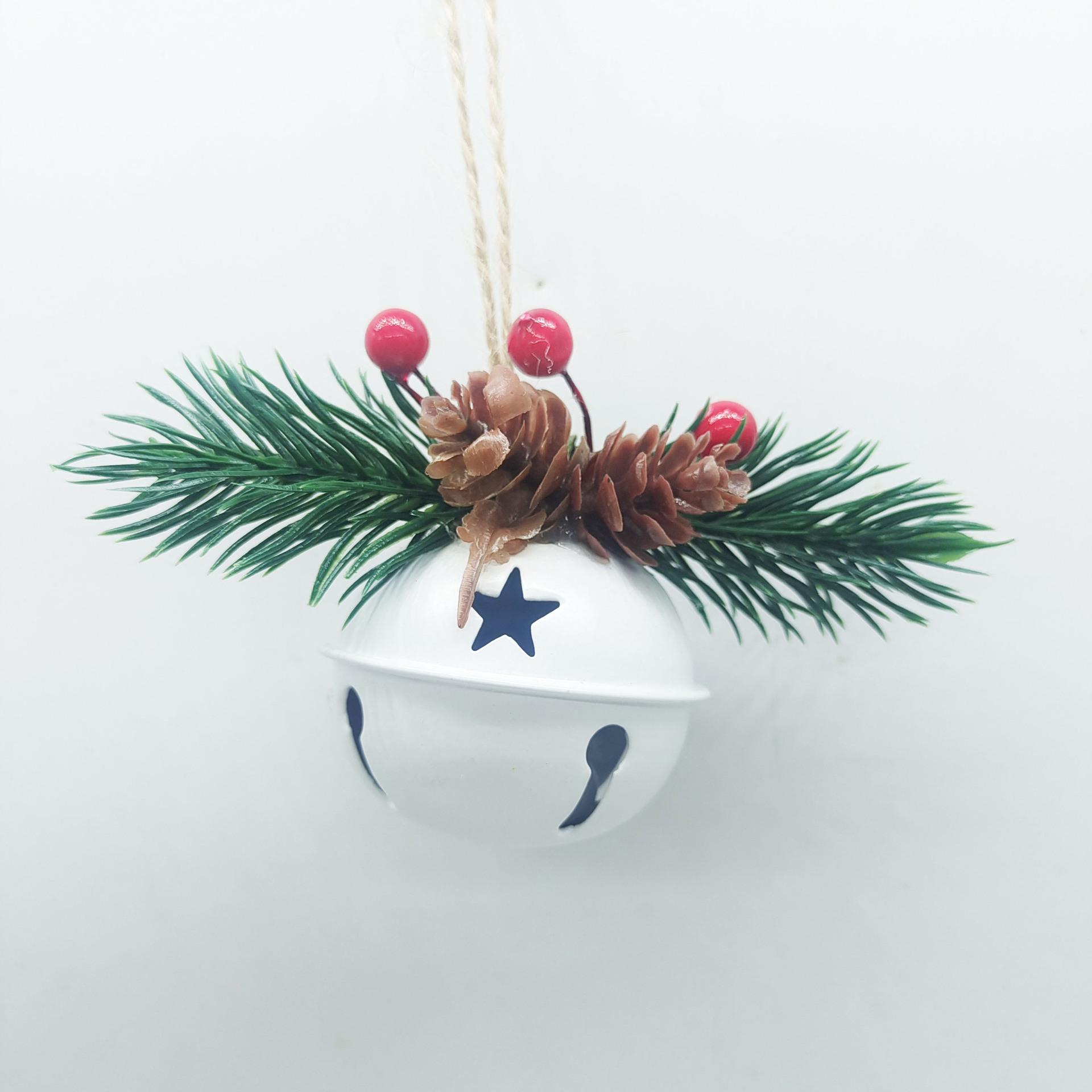 

Creative Metal Painted Christmas Bells - Holiday Home Decor With Pine Cone