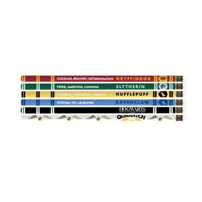 Set de crayons - Harry Potter - Maisons de Poudlard - 6 crayons - 20 cm - Mixte