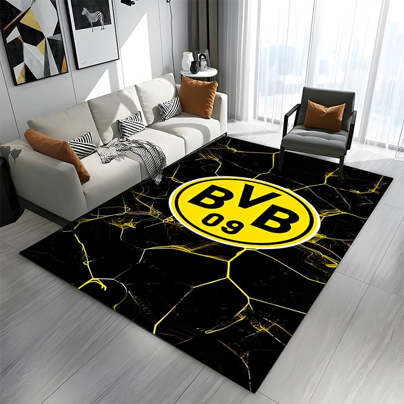 BVB 09 Logo mit gelbem sechseckigem Muster Gemusterter Teppich ein rutschfester Teppich geeignet für alle Jahreszeiten und jede Umgebung, Geschenk