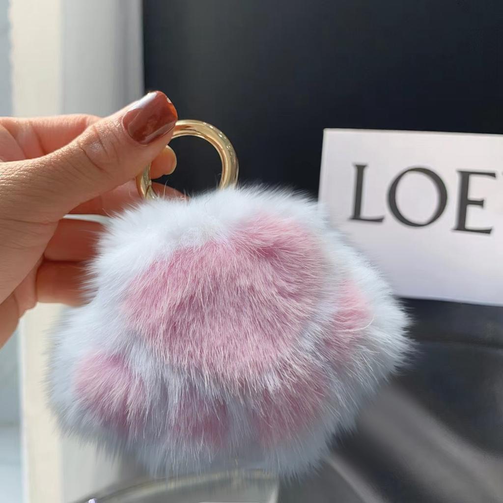 Imitation Plush Pendant Bag Ornaments Cute Little Car Keychain Accessories Birthday Gift