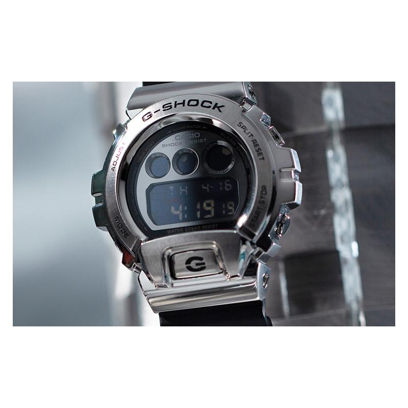 Casio All Metal Series-Three Eyes Metal Case Quartz Movement Resin Strap Japanese and Korean Watch Men's Watch Black Dial GM-6900-1PR