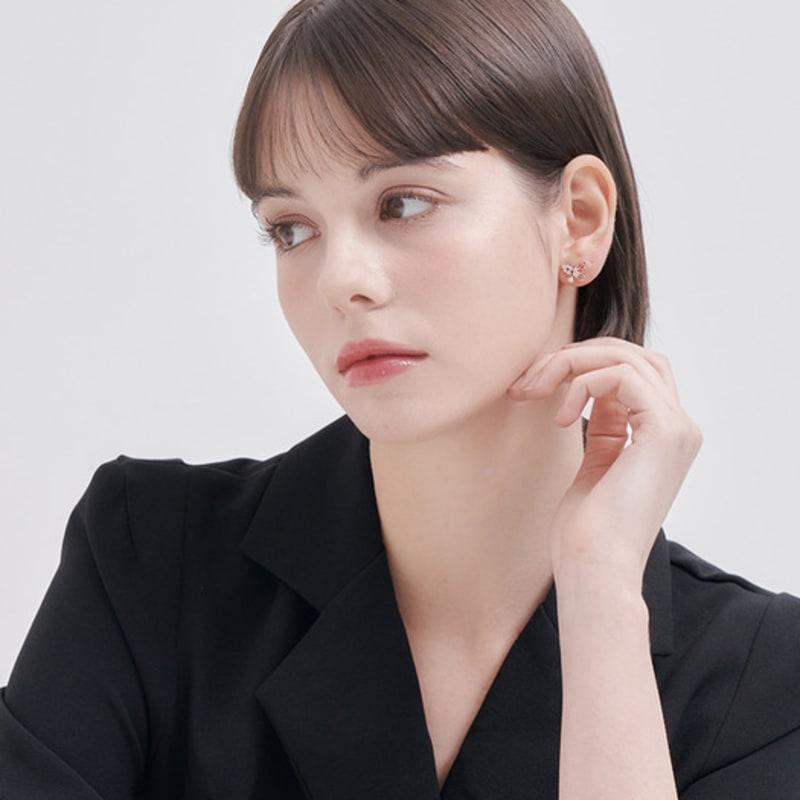 CRANNE 14K GF Butterfly Uneven Cubic Point Earrings C24EGF217