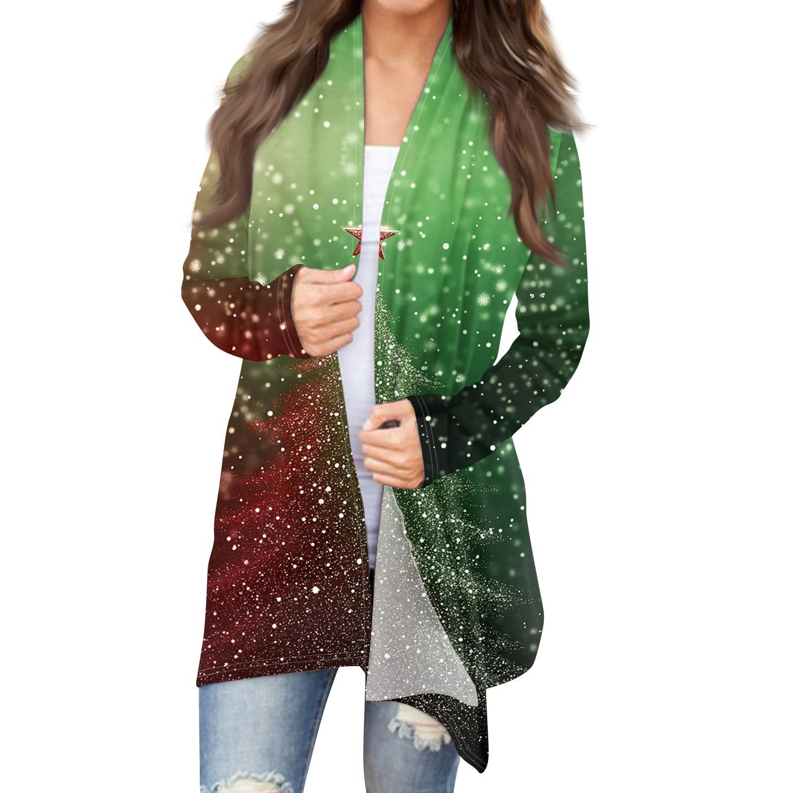 Женская модная рождественская куртка с принтом — фото 6