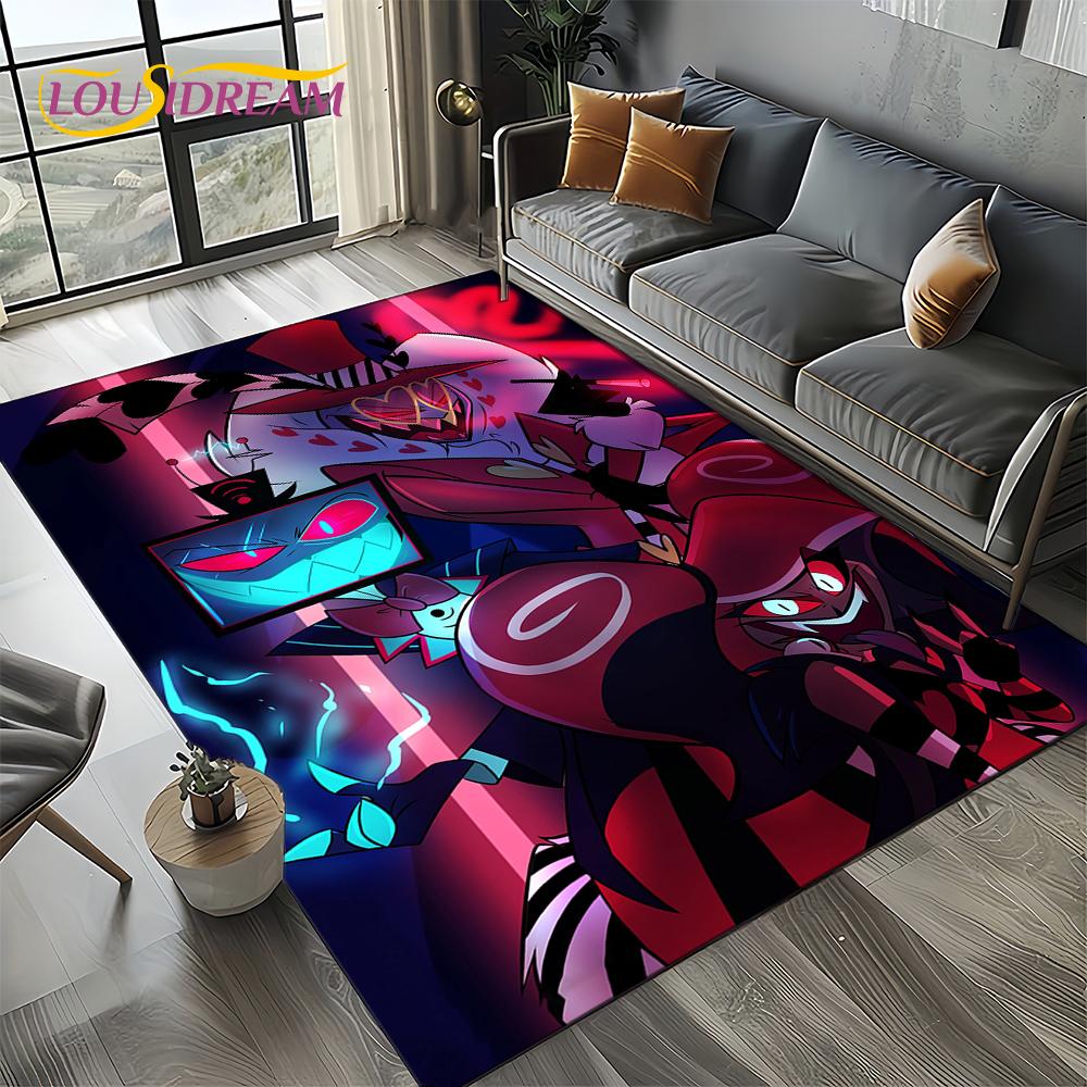 2025 H-Hazbin Hotel Charlie Cartoon Carpet Rug for Bedroom Living Room Home Sofa Decoration,kids Game Play Decor Floor Mat Gift