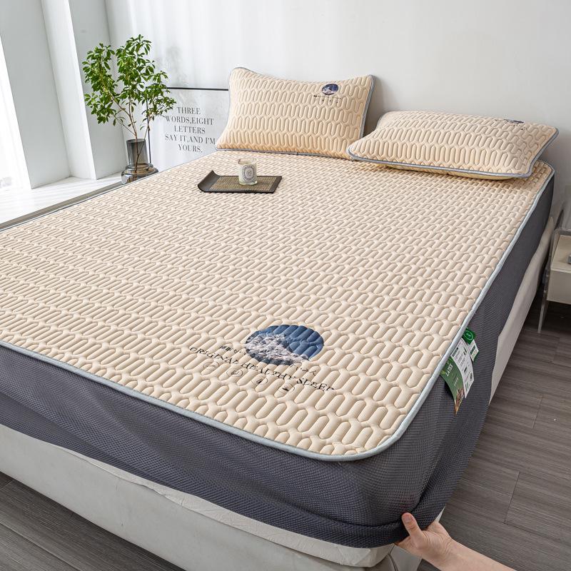 Class A Ice Silk Latex Cooling Mat Set: Washable, Antibacterial, Mother & Baby Safe, Fitted Sheet Style