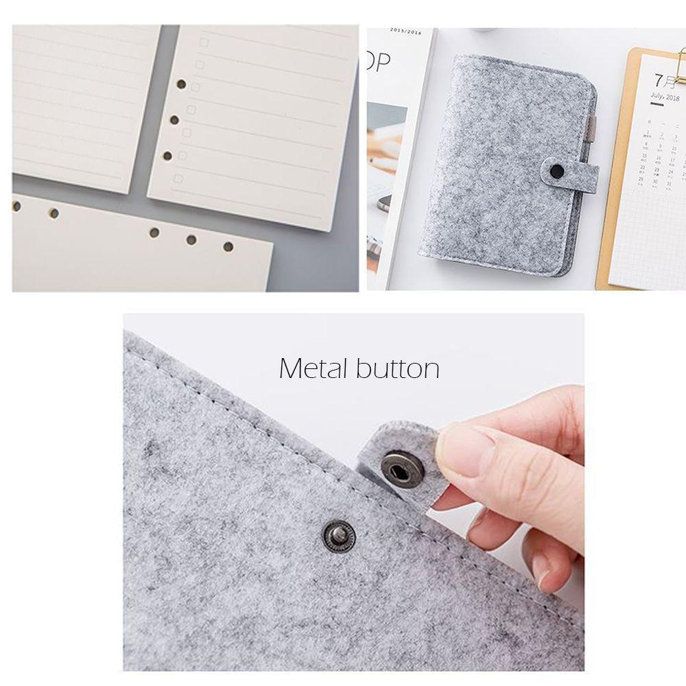 A5 A6 Portable Fashion Office Supplies Stationery Ring Binder Felt Notebook Felt Shell Portable Diary