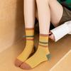 5 Pairs of Women's Spring and Summer Simple Color Stripes In The Tube Cotton Socks
