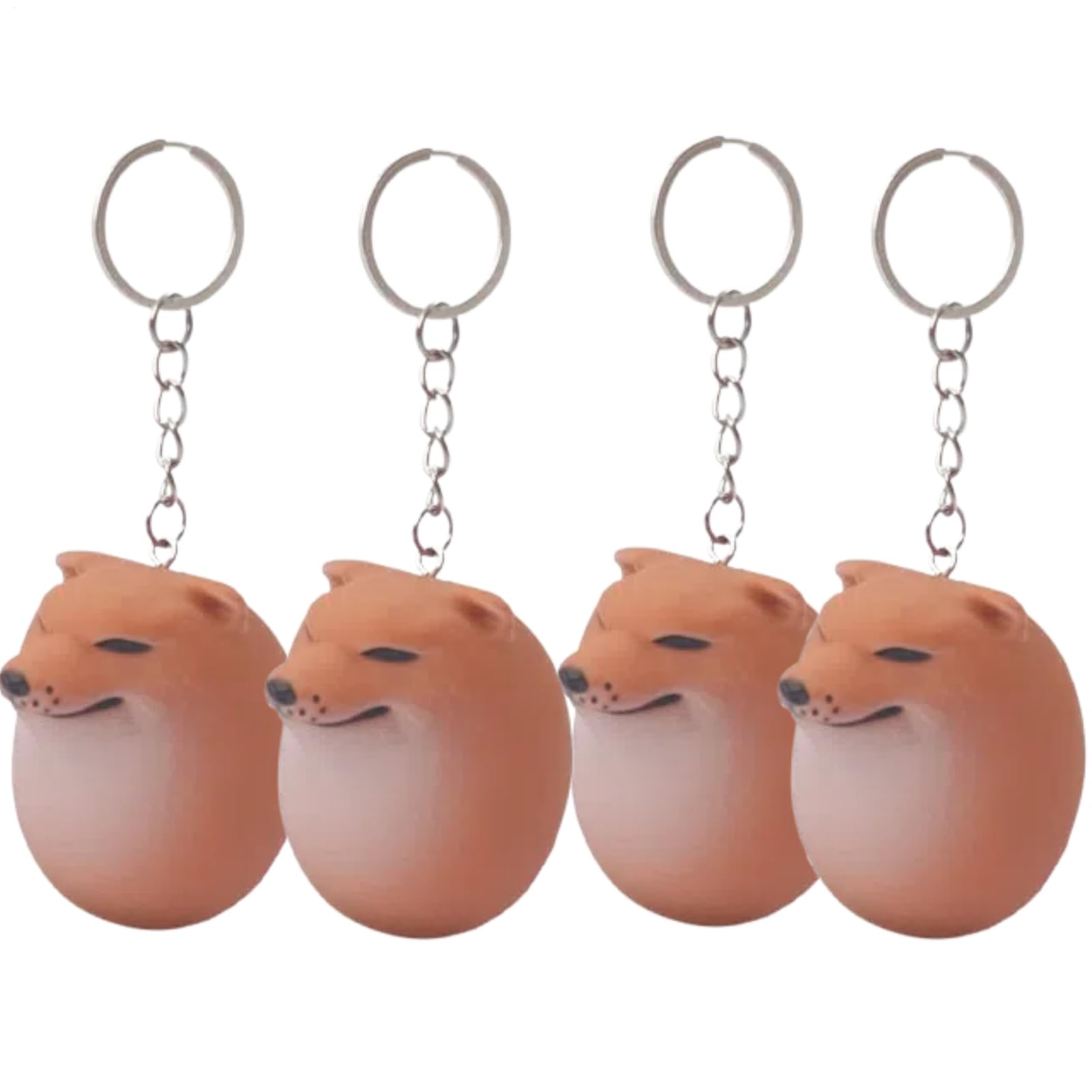 

Wqugefj 4 PCS Dog Squishy Egg Keychain, 2.4 x 1.8 inches (6 x 4.5 single attribute