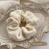 White Plush Hair Ring Elastic Band Headband with Ball - Autumn/Winter Accessories for Women