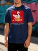 Unisex Crew Neck Tee Ostrich Beer Mug Cartoon Graphic Print Short Sleeve Summer Loose Casual Daily Top For Beer Loving Adult Males
