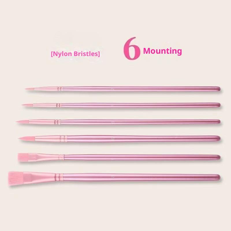 Nylon Bristle Wooden Handle Pointed And Flat Watercolor Paintbrush Set For Art, Acrylic, Gouache, And Oil Painting