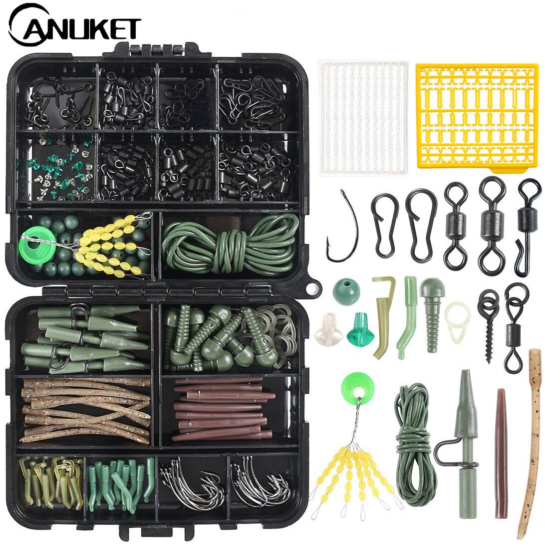 292 Pieces European Fishing Library Set Carp Fishing Accessories Set Fish Hook Swivel Connector Set