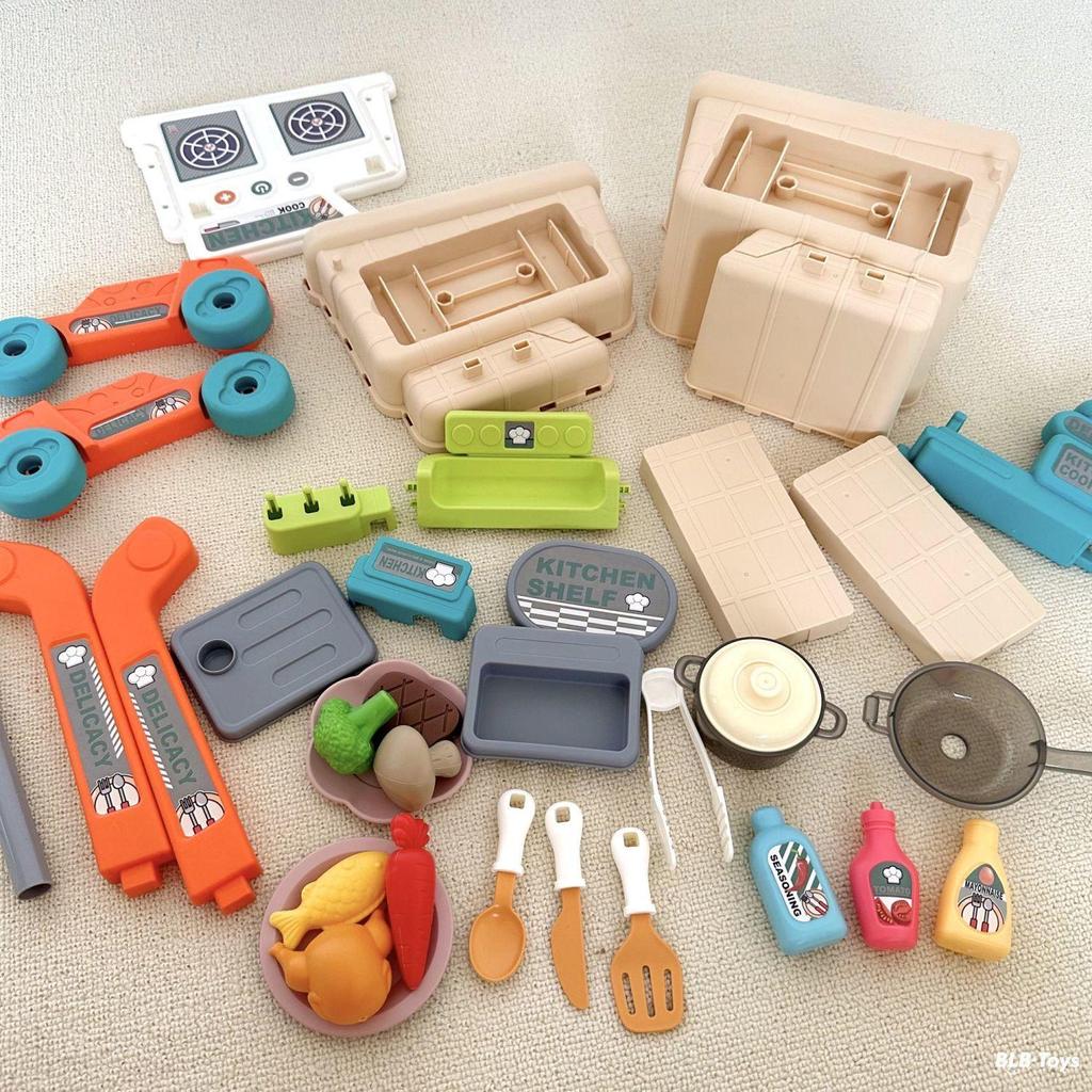 Mini Kitchen Playset: Pretend Play Shopping Cart & Cooking Toys for Kids