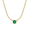 Birthstone Necklace Sliding Cubic Zirconia Pendant For Women,18k Gold Plated Stainless Steel Adjustable Jewelry