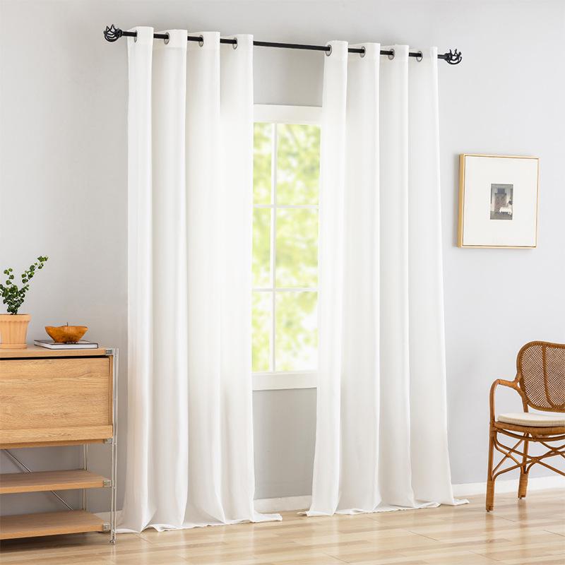 Cremefarbene Leinenmischung Transparente Vorhänge für Schlafzimmer und Wohnzimmer