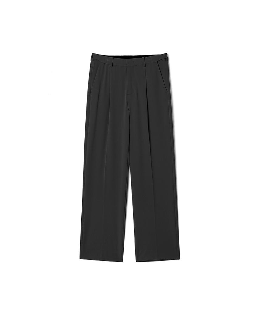 ADHOC Men'S T/R Standard One-Pleat Wide Pants (Black) (Hcrlp05)