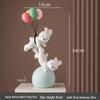 Teddy Bear Balloon Resin Figurine: Cute Wedding Gift and Girlish Room Ornament