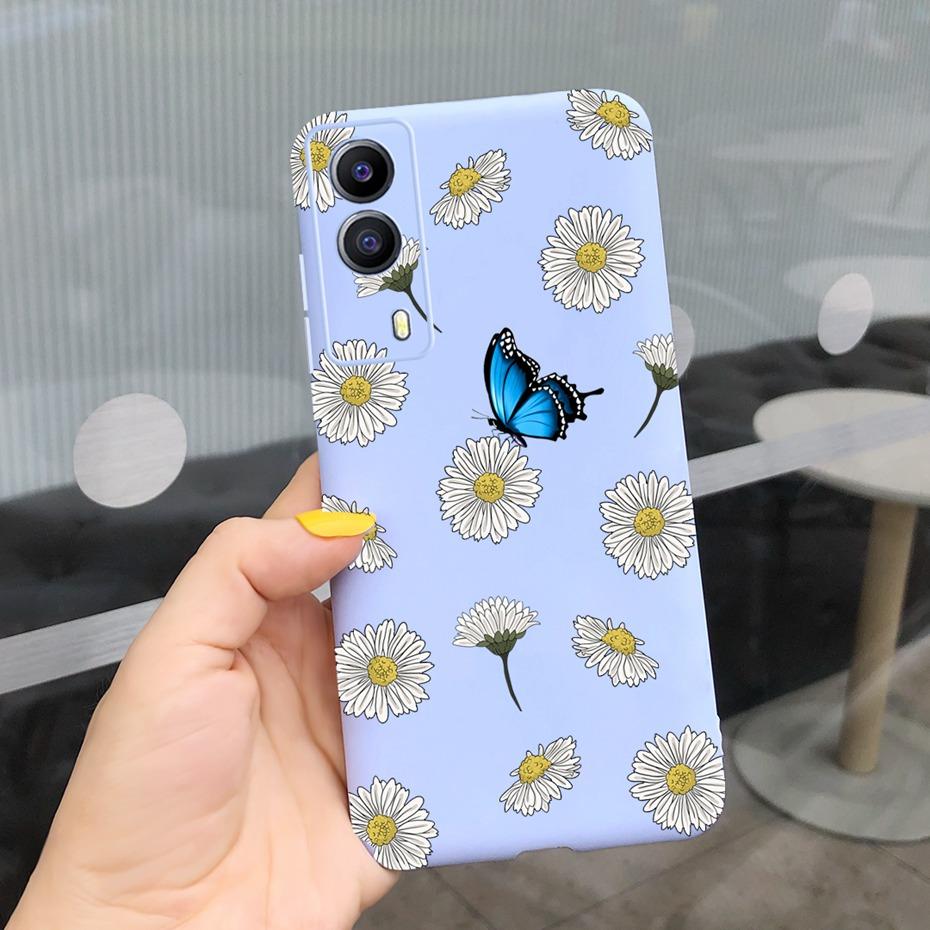 For Vivo Y53S 5G Case Vivo Y72 5G V2041 Phone Cover Silicone Cactus Soft Funda For Vivo Y52 Y 53s Y72 5G Sunflower TPU Bumper