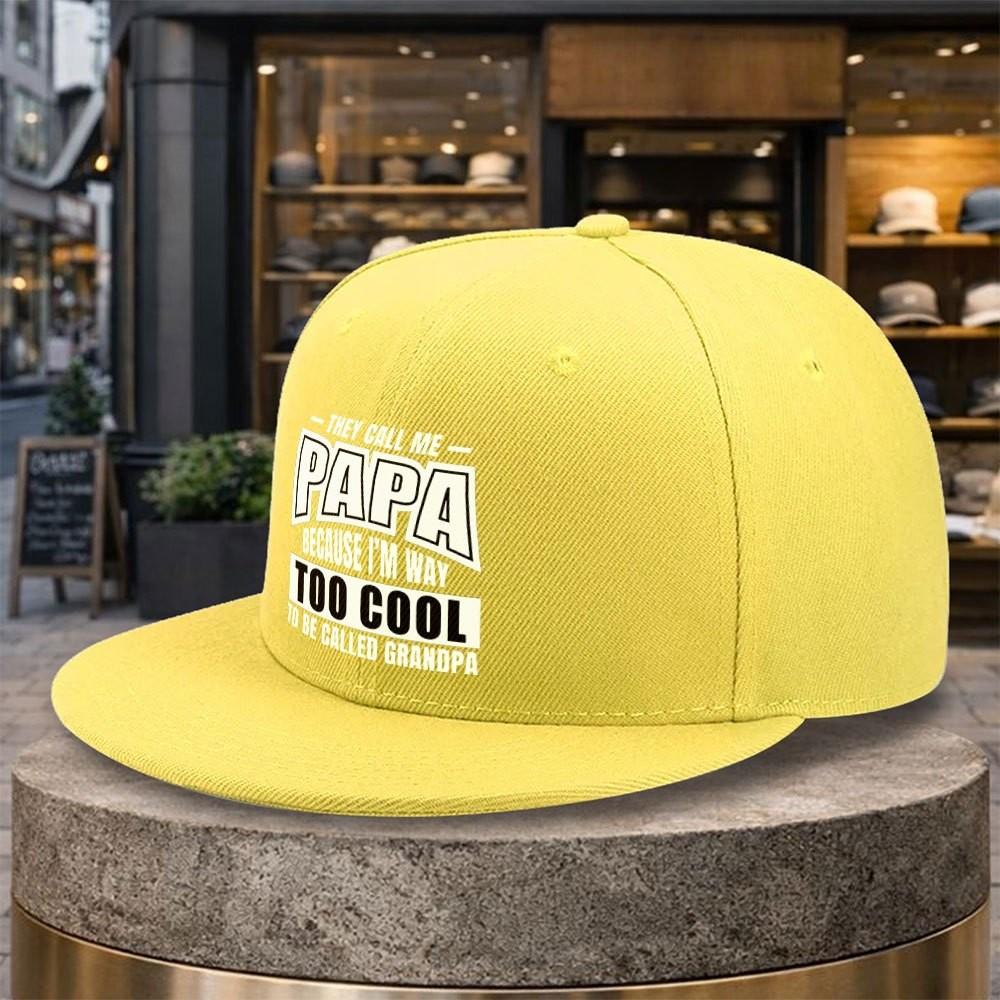Papa Too Cool Grandpa Funny Slogan Baseball Cap Polyester Adult Casual Snapback Hat Unisex Outdoor