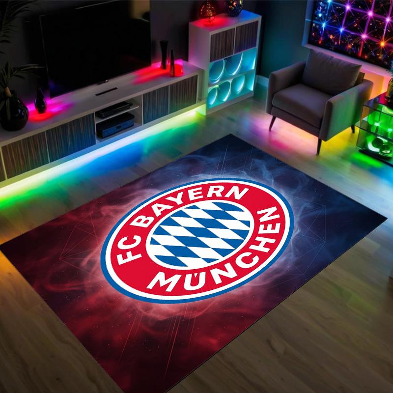 Bayern München Design Kristall Sammet Matta Mysig Icke?Halkskyddad tryckt matta för sovrum, vardagsrum, entré