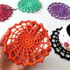 Decorative Gothic Yarn Coasters Spider Web Crochet Coaster, Handmade Knitted Drink Mat, Aesthetic Table Boho Style Dining Mats Protection Mats,