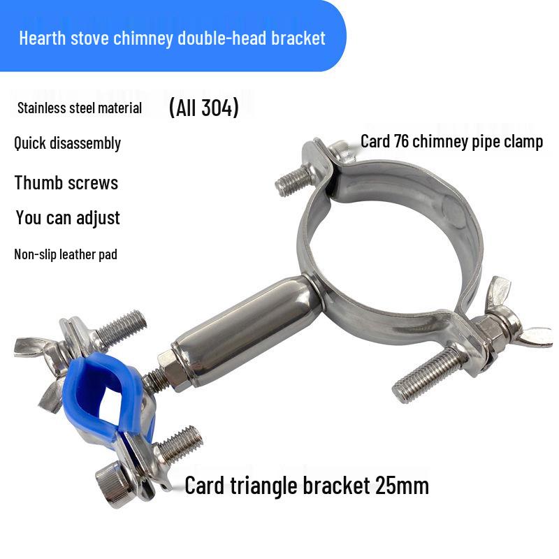 Justerbar Dubbelskikts Rostfritt Stål Dubbelhuvud Rörklämma