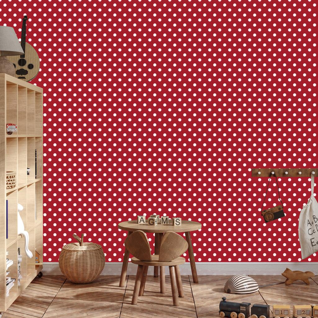 Red Dots Wallpaper, Subtle Detail for Living Room and Bedroom 50x1000