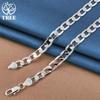 כסף סטרלינג 925 8 מ"מ שרשרת צד שטוחה 16/18/20/22/24 אינץ' תכשיטי שרשרת