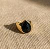 Black Onyx Signet Ring, 925 Solid Sterling Silver, Faceted Onyx Ring, Promise Ring, Gift for Her