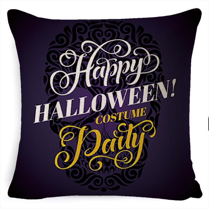 Throw Pillow Halloween Pillow Case Linen Car Cushion Sofa Pillow Case Nordic Style