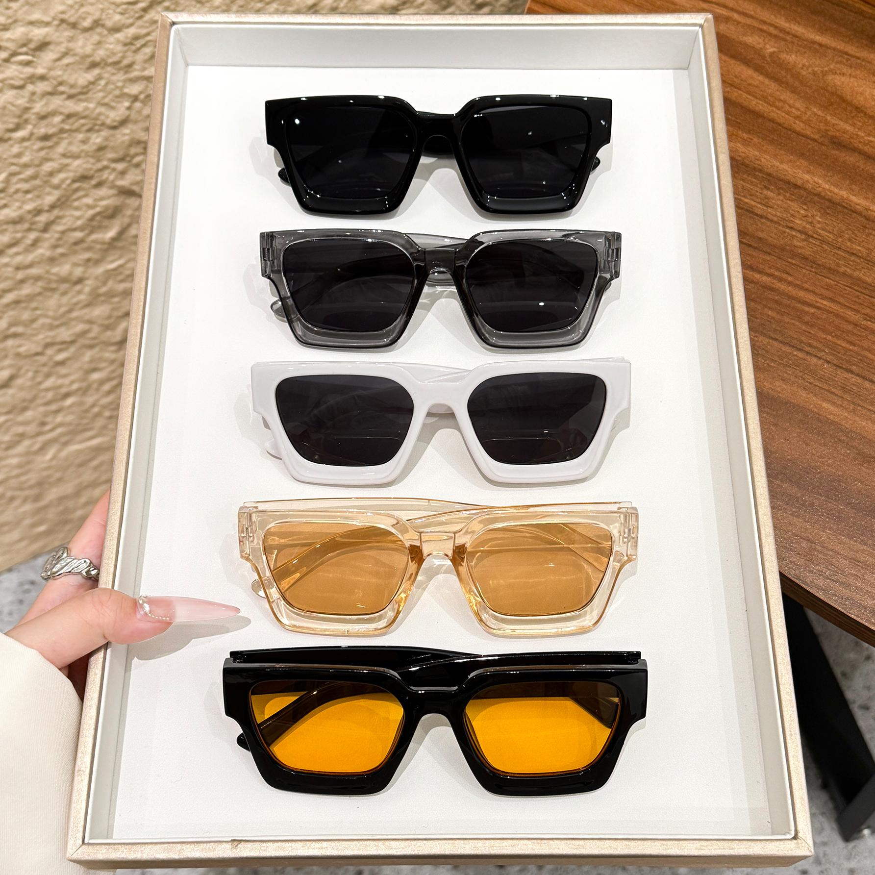 

5Pcs Fashionable Tortoiseshell Cat Eye Sunglasses for Men Designer Luxury High Street Thick Acetate Solar Glasses for Men