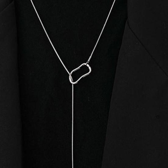 Damski naszyjnik Y-Drop Lariat Elegancki naszyjnik do swetra Trójkątny wisiorek Regulowany geometryczny naszyjnik Prezent dla żony dziewczyny Biżuteria do codziennego noszenia