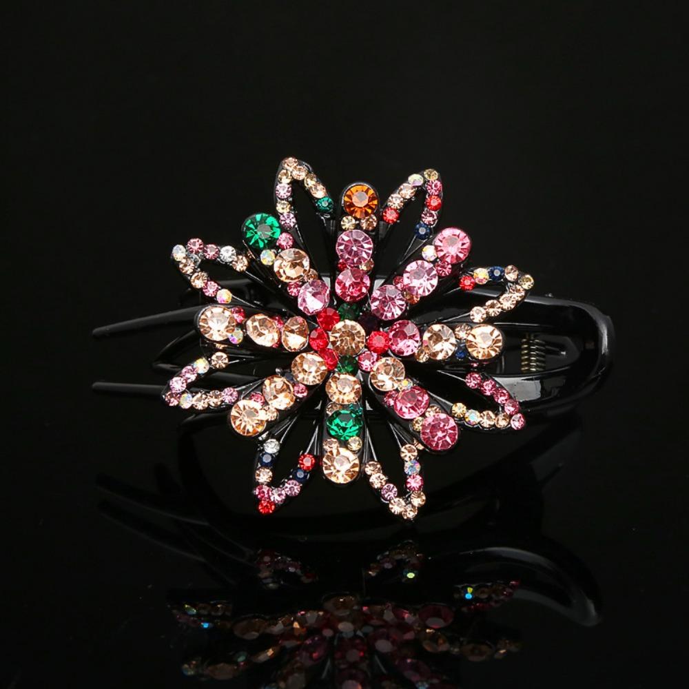 Elegant Rhinestone Hair Claw Clip, Long Acrylic Duckbill Grip for Women, Simple And Sophisticated Hair Accessory