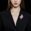 Women Wedding Flower Brooch Crystal Rhinestones Zircon Pin Clothing Accessories