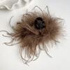 Autumn and Winter New Style Super Fairy Feather Catch Clip Large Hair Volume Large Back of The Head Shark Clip Pure Desire Wind Hair Clip Headdress