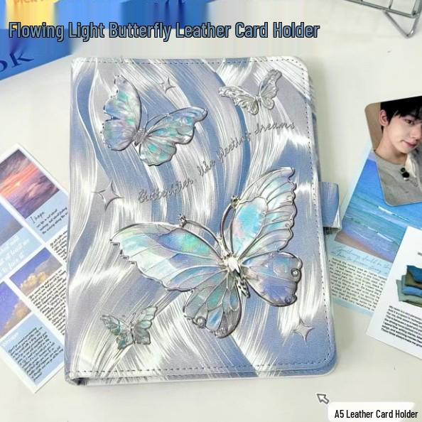 PU Leather Dog A5 Four-Grid Detachable Card & Photo Storage Album Binder