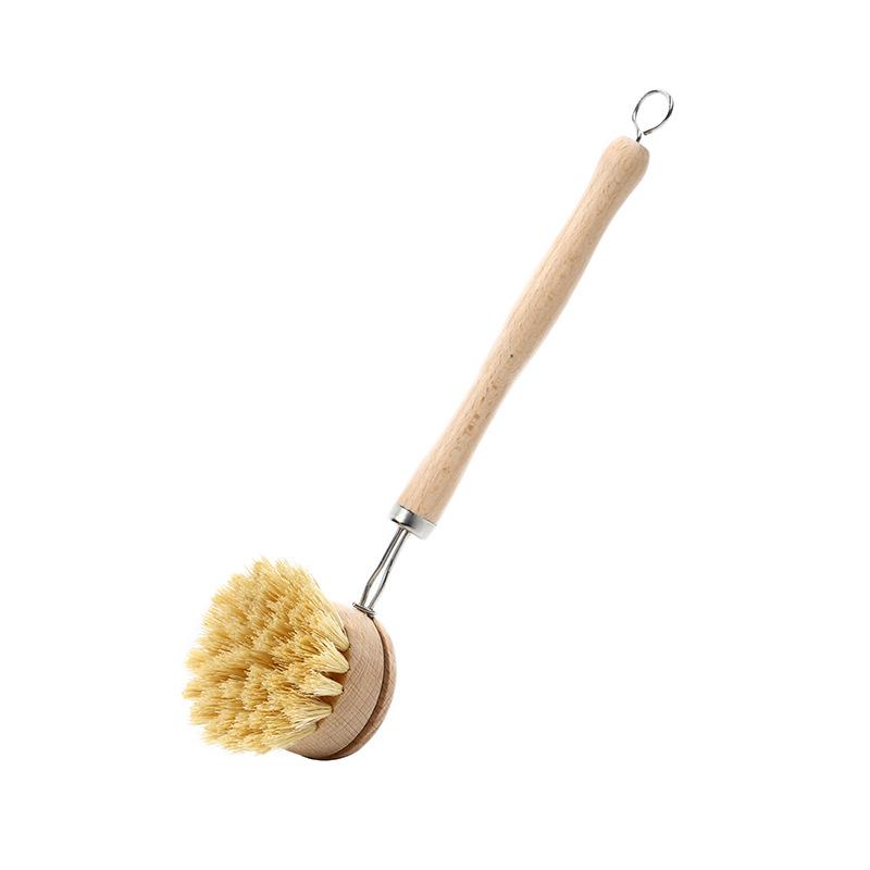 Exquisite Beech Wood & Sisal Dishwashing Brush with Short Handle for Kitchen Cleaning