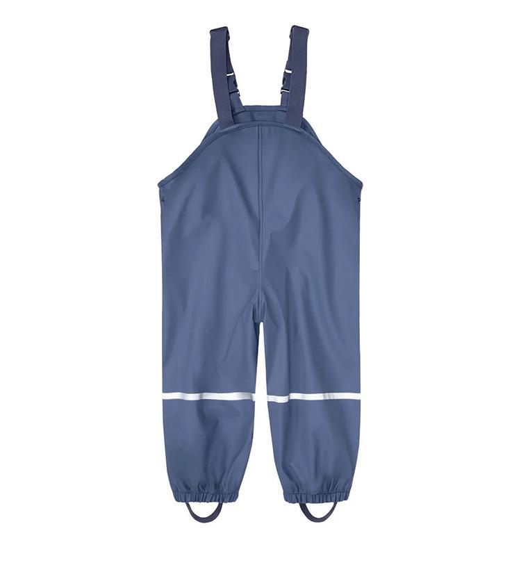 Children's Waterproof Fleece-Lined Outdoor Rain Bib Pants Jumpsuit