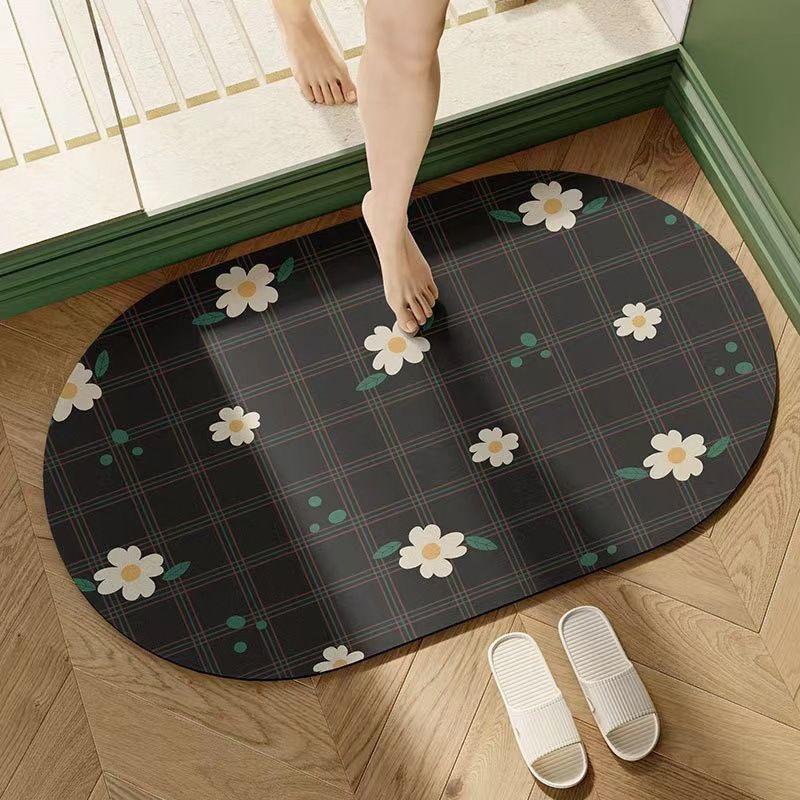 Clearance Home American Retro Diatom Mud Floor Mat Carpet Home Entry Toilet Rub Foot Absorbent Mat Entrance Kitchen
