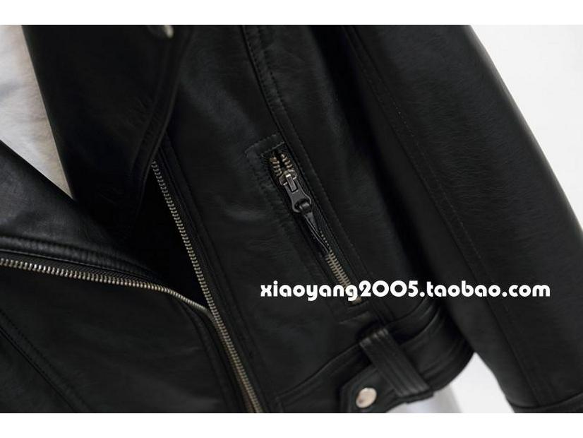 Chaqueta de Motociclista de Cuero PU Ajustada para Mujer Estilo Coreano 2025 - Corta, Versátil, Diseño de Solapa para Primavera/Otoño