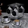 Tasse à café créative en céramique dépolie avec soucoupe, tasse de bureau de luxe, ensemble de tasses pour le thé de l'après-midi, vaisselle pour la maison